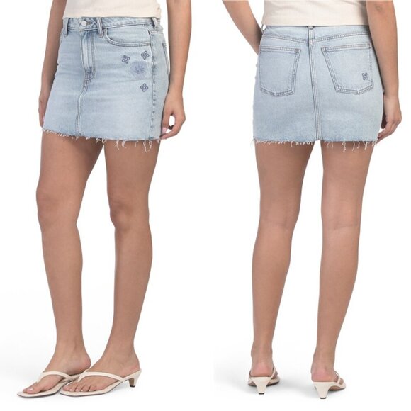 Lucky Brand Dresses & Skirts - NWT New LUCKY BRAND Mini Denim Skirt With Embroidered Detail Size 10